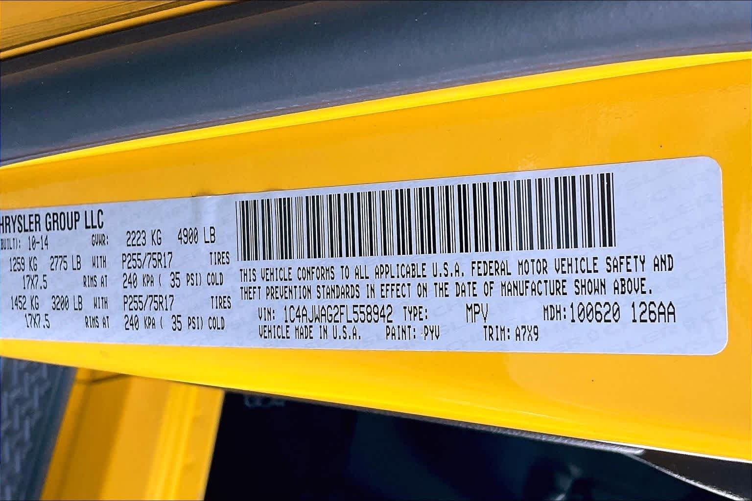 Used 2015 Baja Yellow Clearcoat Jeep Sport image 31