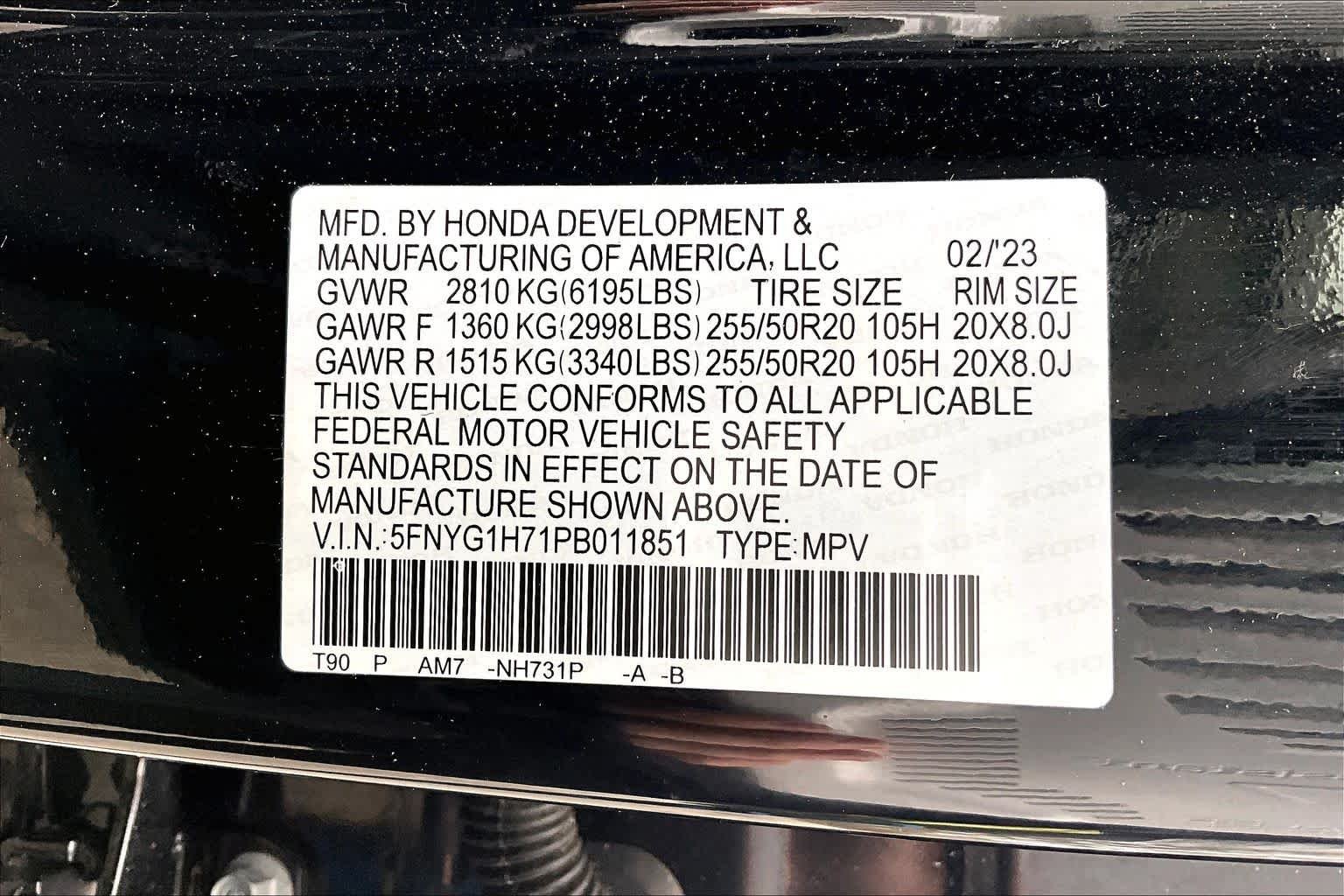 Used 2023 Crystal Black Pearl Honda Touring image 33