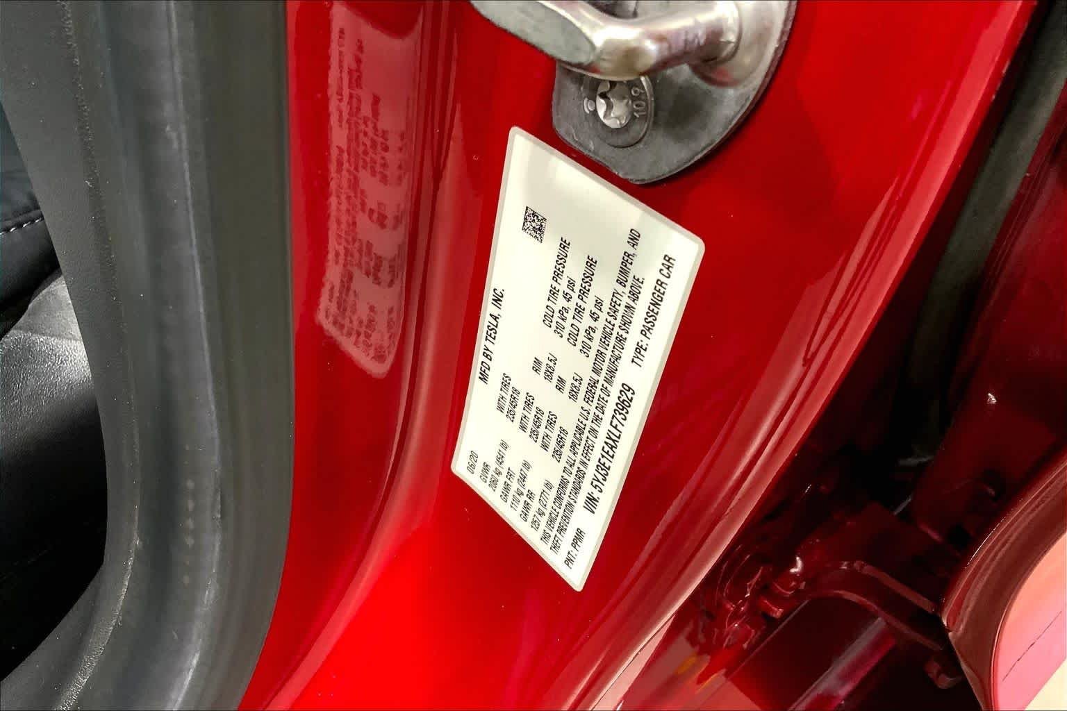 Used 2020 Red Multi-Coat Tesla Standard Range image 33