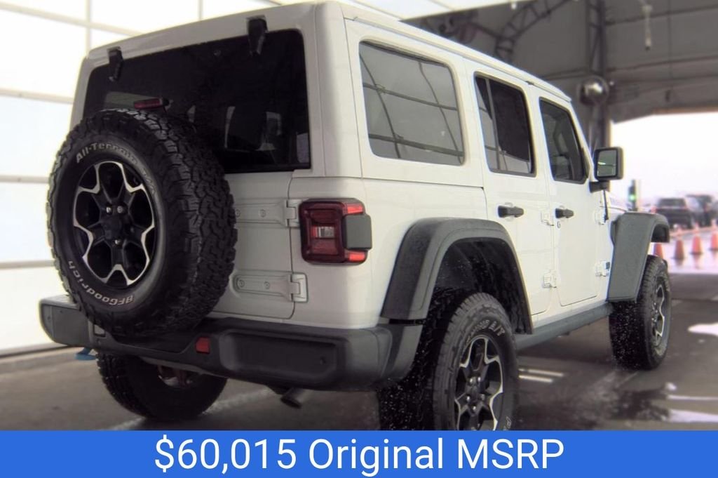 Used 2021 White Jeep Unlimited Rubicon 4xe image 3