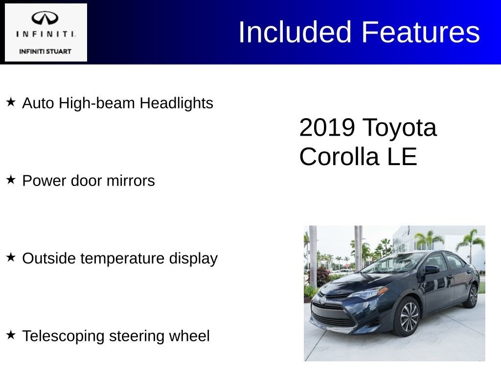 Used 2019 Blue Toyota LE image 3