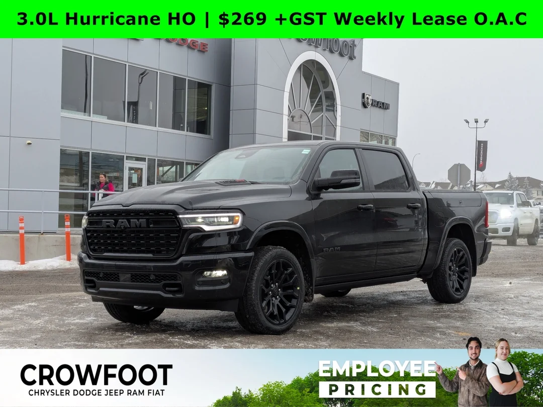 New 2026 Black RAM Limited - - Night Ed - Pano Sunroof - Hurricane HO Turbo - 14.4 Screen - Head-Up Display & More! image 1