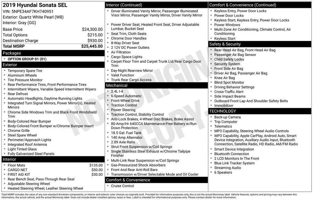 Used 2019 White Hyundai SEL image 6