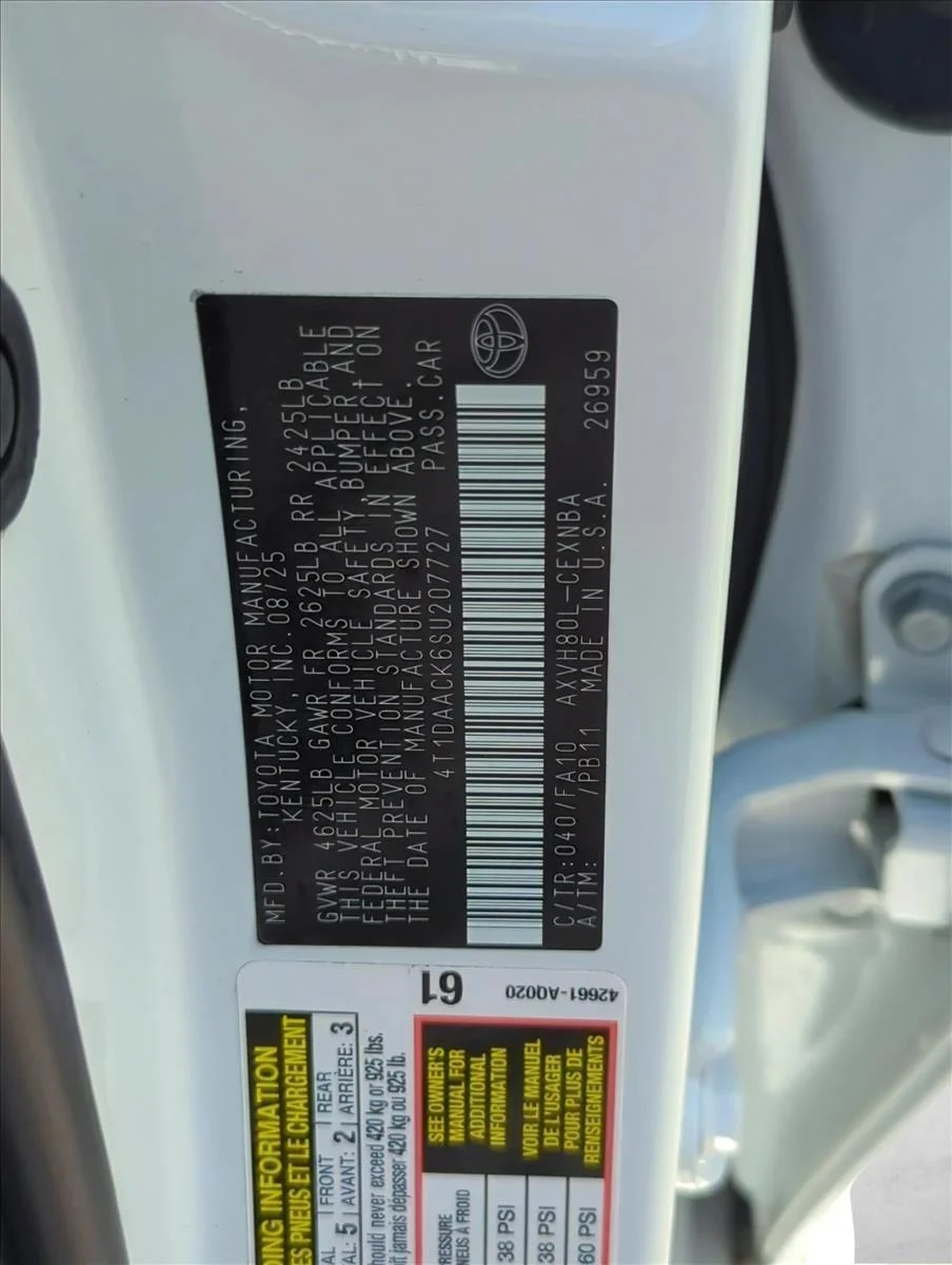 Used 2025 White Toyota LE image 25