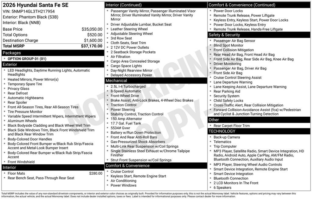 New 2026 Black Hyundai SE image 5