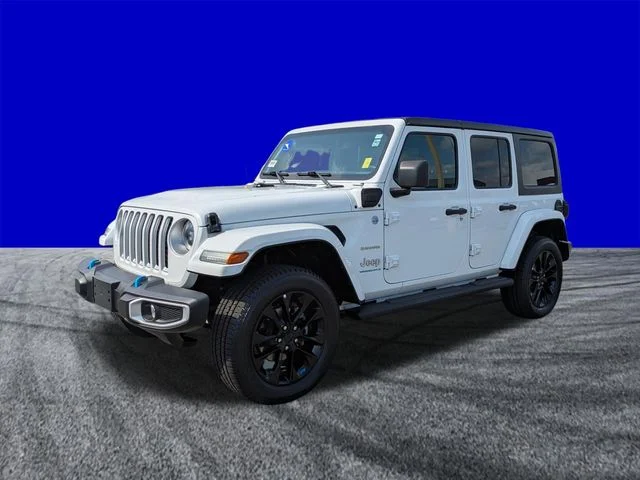 Certified Used 2023 Bright White Clearcoat Jeep Sahara 4xe image 8