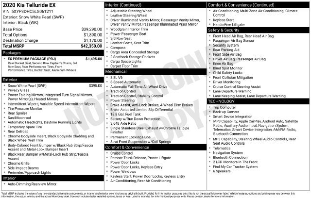Used 2020 White Kia EX image 16