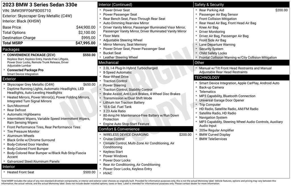 Certified Used 2023 Gray BMW 330e iPerformance image 3