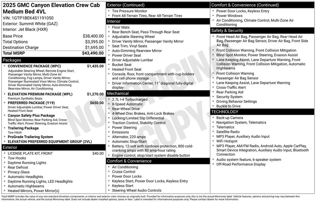 Used 2025 White GMC Elevation image 2
