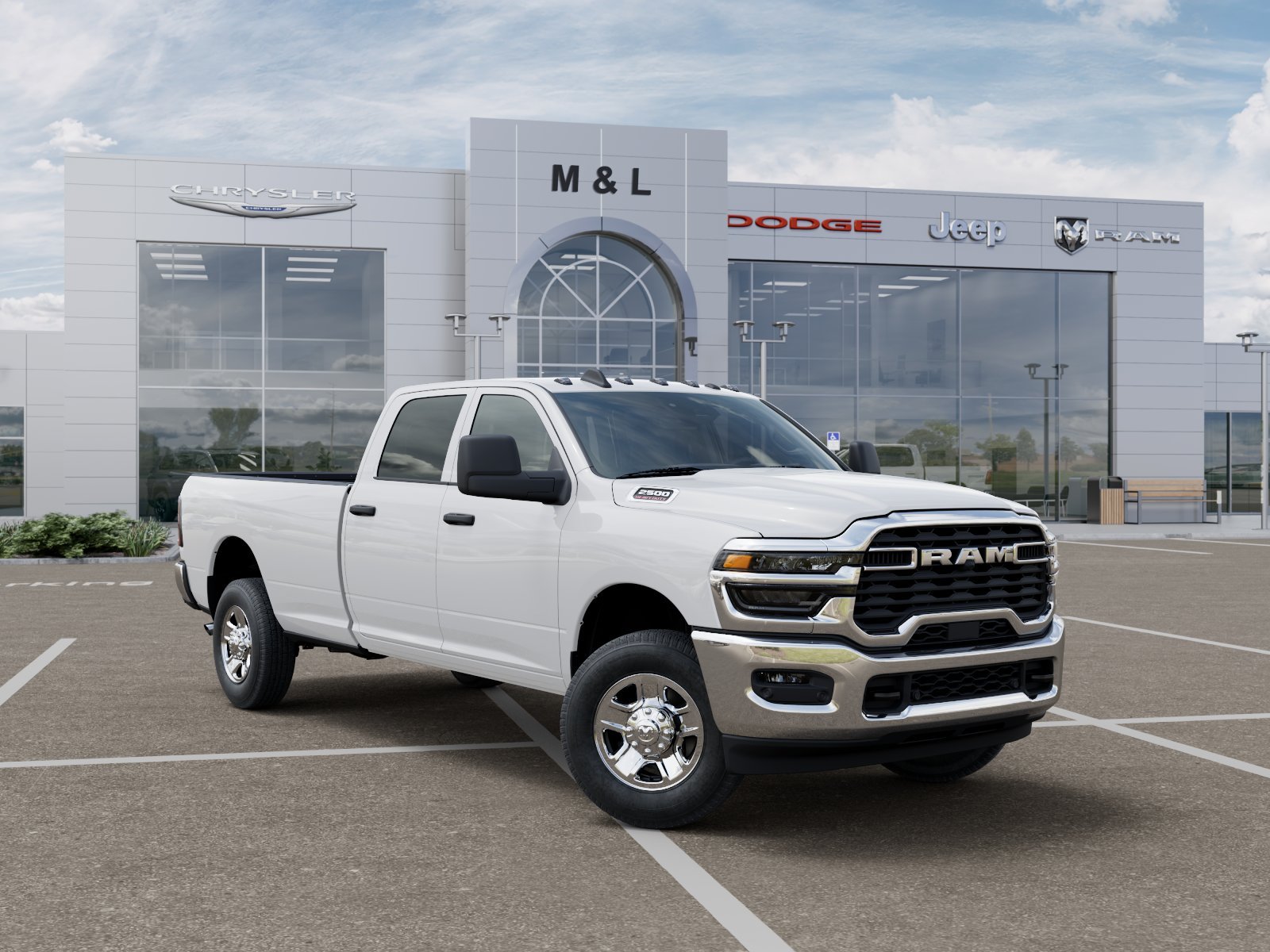 New 2026 Bright White Clear-Coat Exterior Paint RAM Tradesman Crew Cab 4x4 8