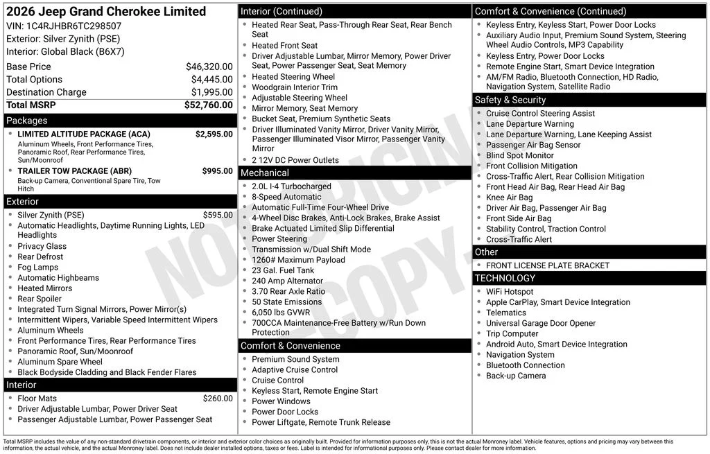 New 2026 Silver Zynith Exterior Paint Jeep Limited image 6