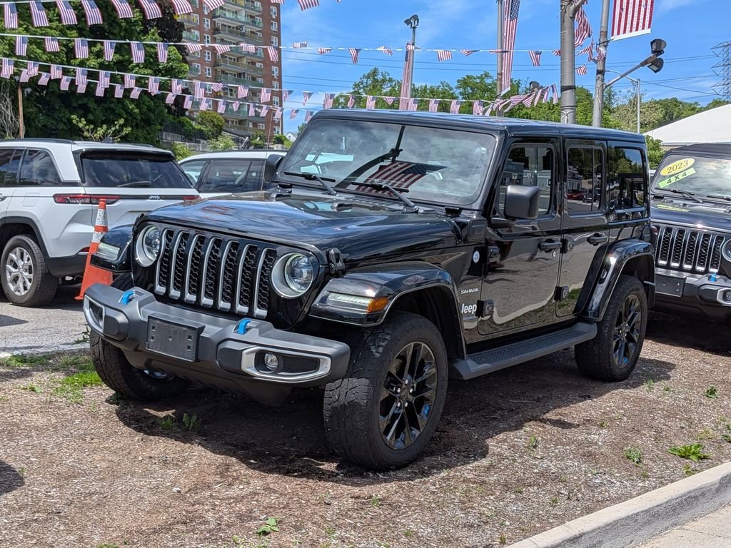 Used 2023 Black Jeep Sahara 4xe image 1