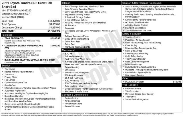 2021 Toyota Tundra SR5 5.7L 4WD Crew Max Short Bed's photo