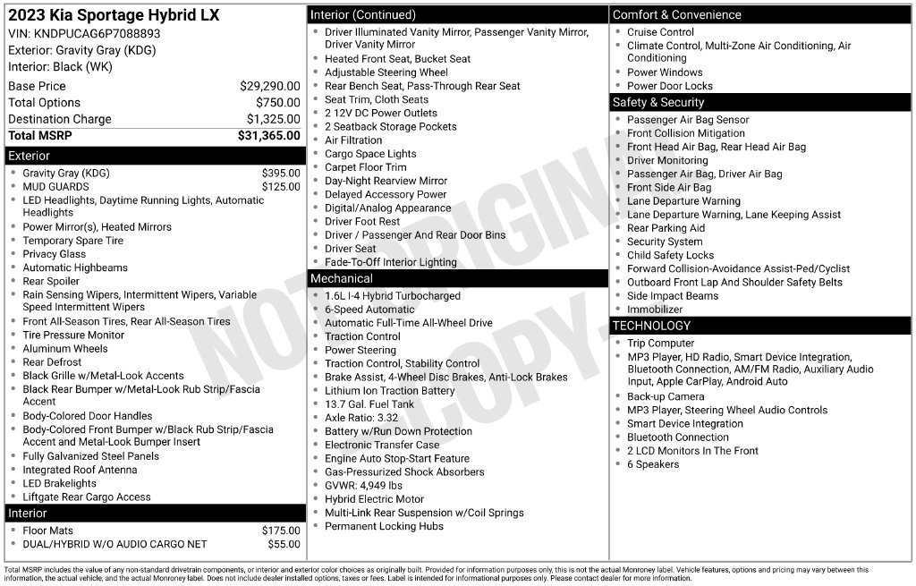 Used 2023 Gray Kia LX image 6