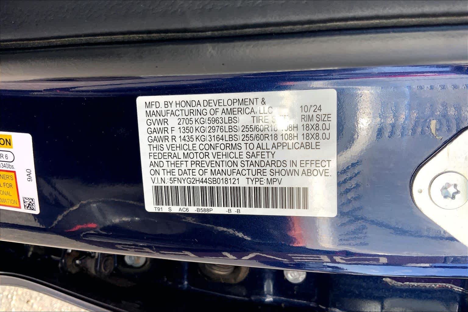 Used 2025 Obsidian Blue Pearl Honda EX-L image 33