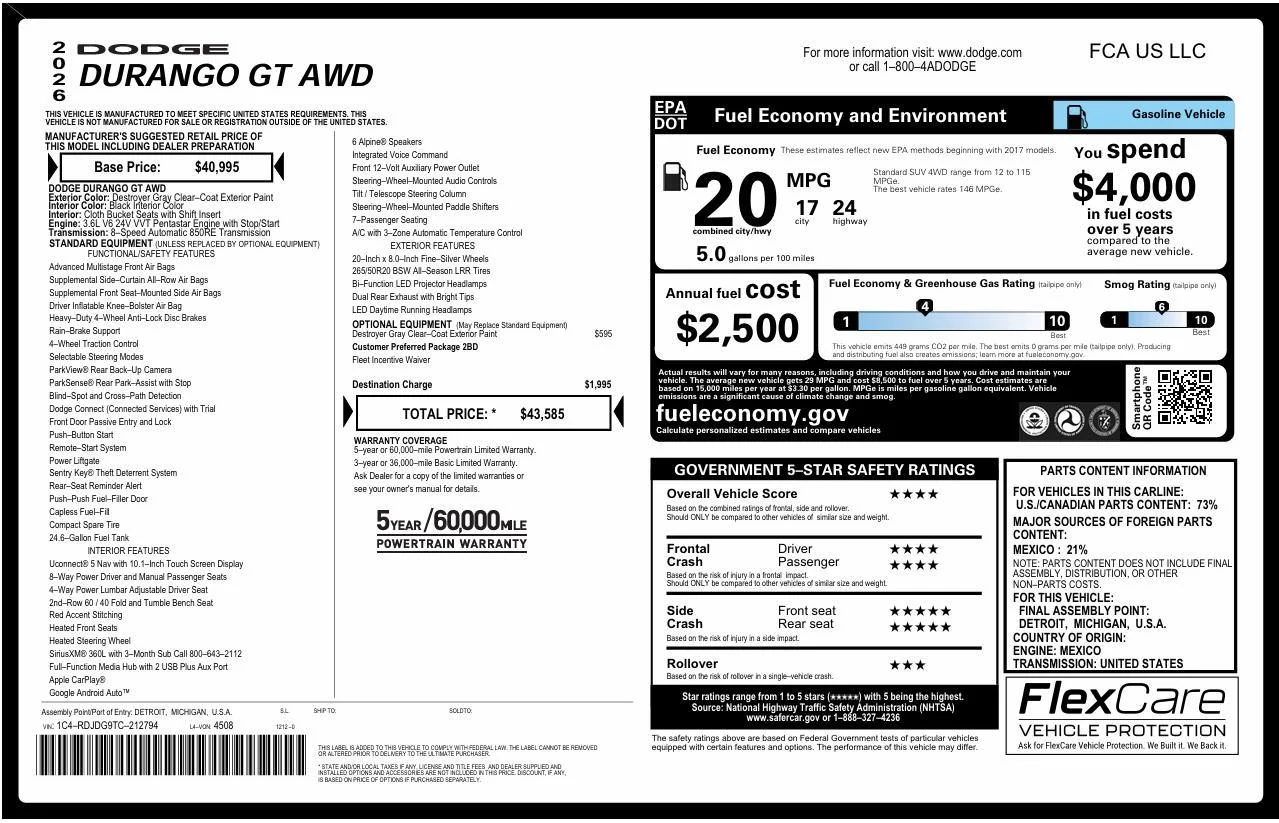 Used 2026 Destroyer Gray Clearcoat Dodge GT image 4