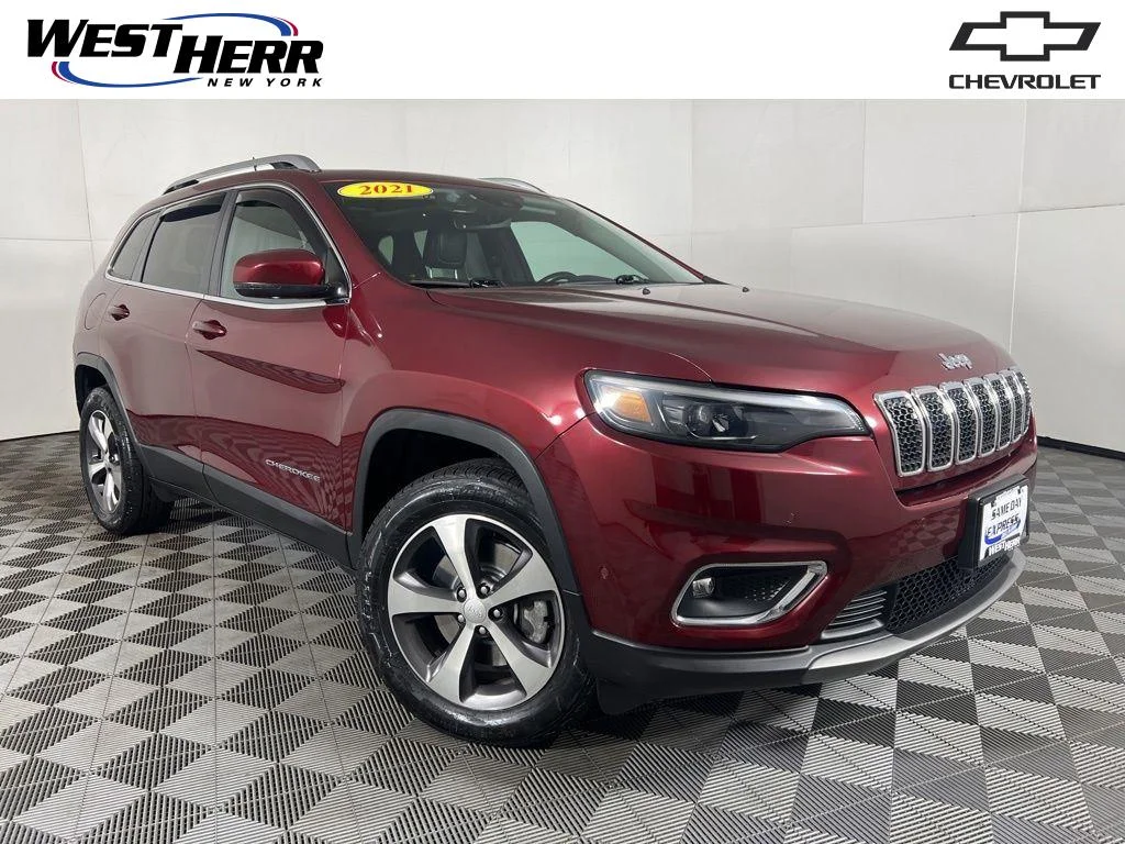Used 2021 Velvet Red Pearlcoat Jeep Limited image 1