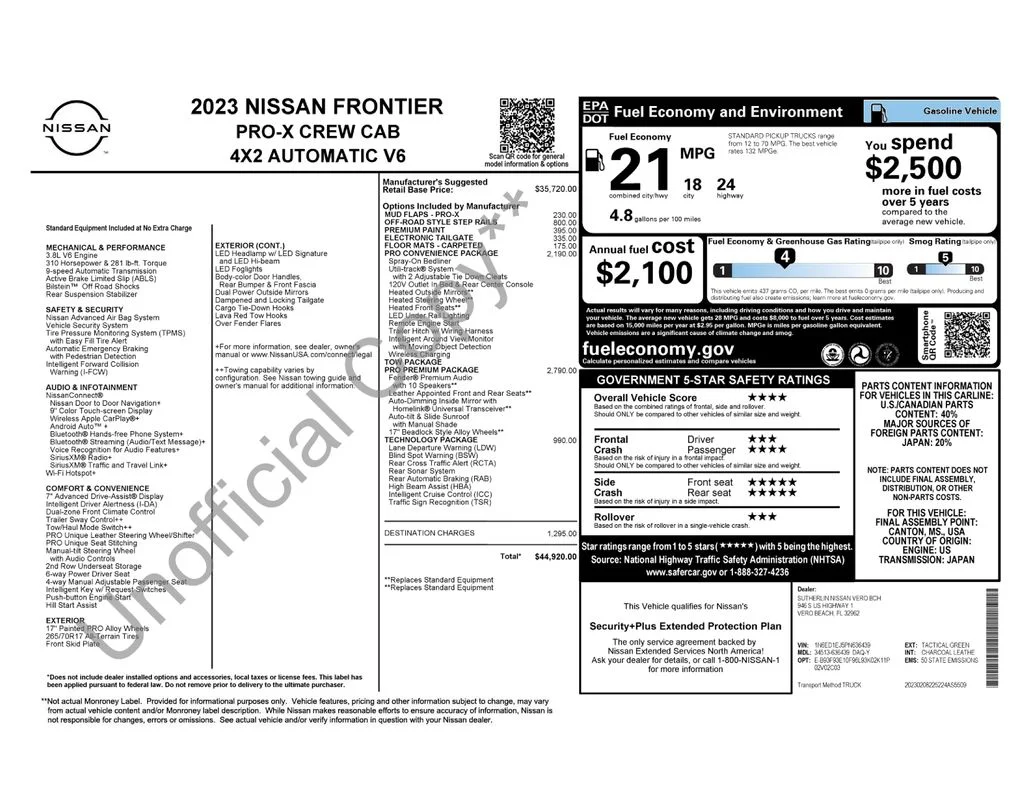 Used 2023 Tactical Green Nissan PRO-X image 15