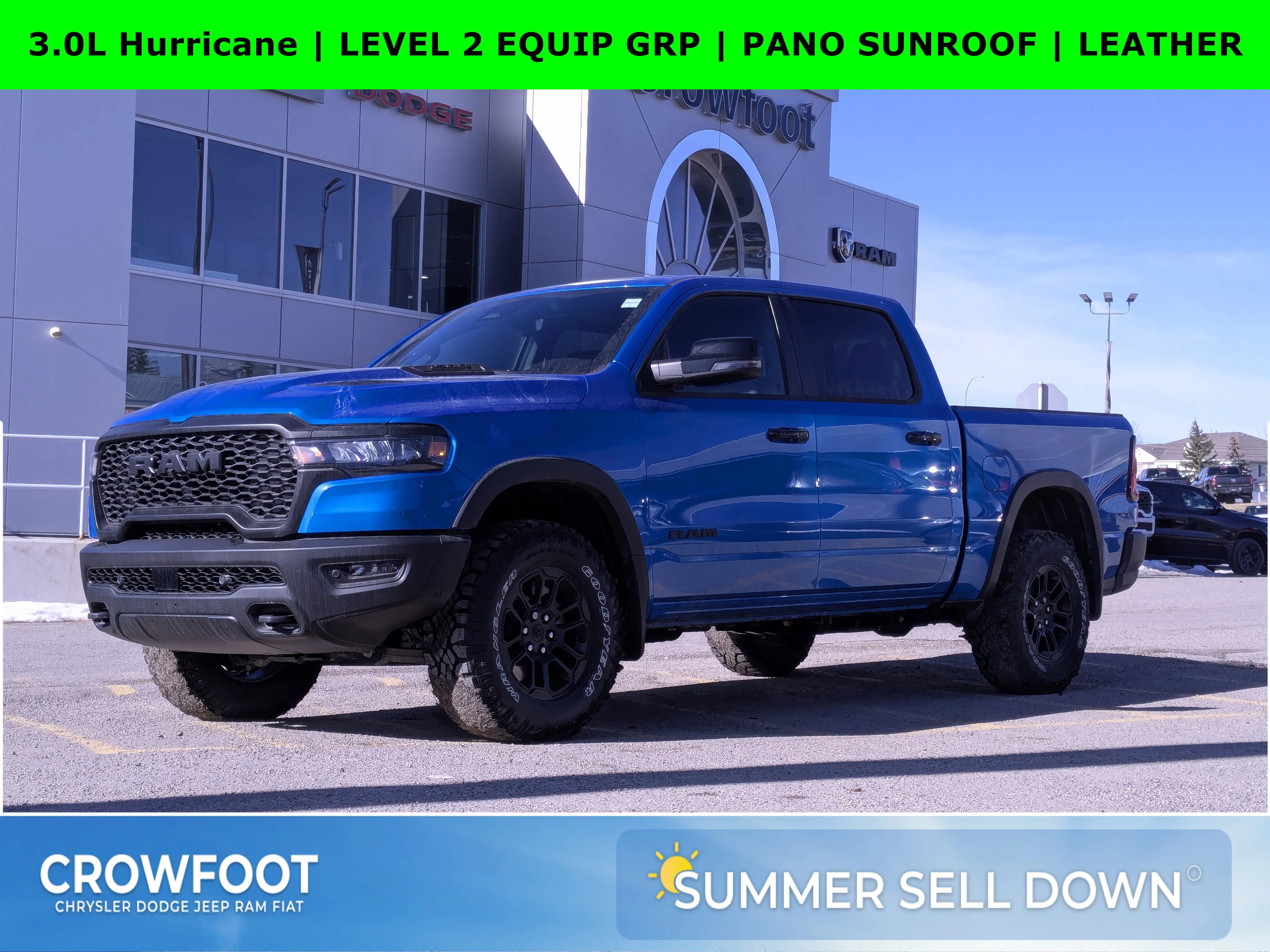 New 2026 Blue RAM Rebel - - Rebel Level 2 Equip Grp - Dual?Pane Panoramic Sunroof - Luxury Leather?Faced Seats - 3.0L image 1