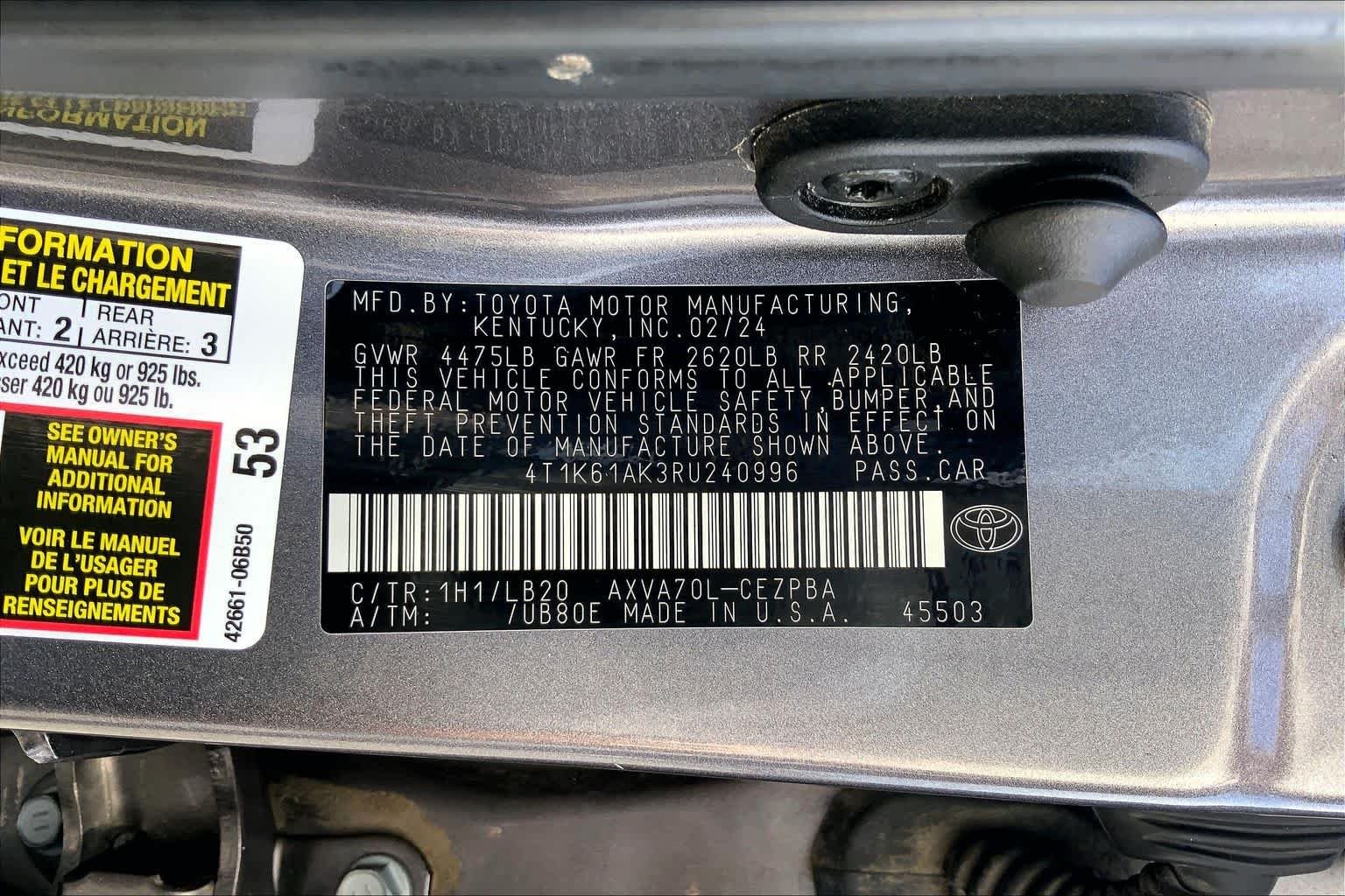 Used 2024 Predawn Gray Mica Toyota XSE image 36