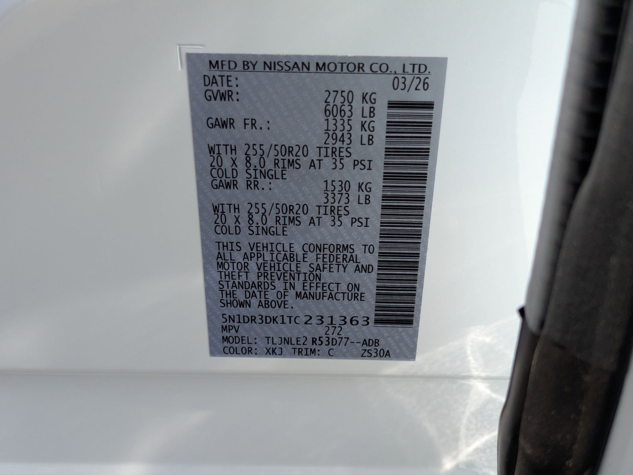 New 2026 Everest White Pearl Tricoat/Super Black Nissan Platinum image 16