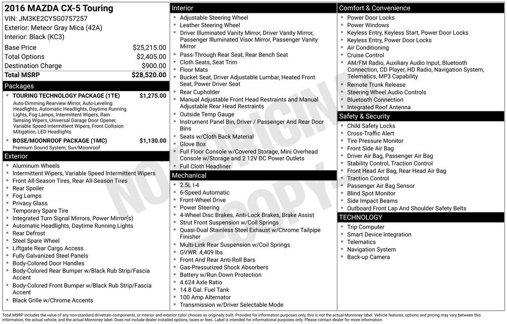 Used 2016 Gray Mazda Touring image 2