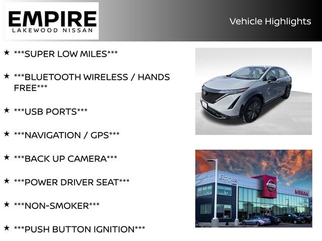Certified 2024 Nissan ARIYA Engage+ with VIN JN1DF0BB5RM734043 for sale in Lakewood, CO