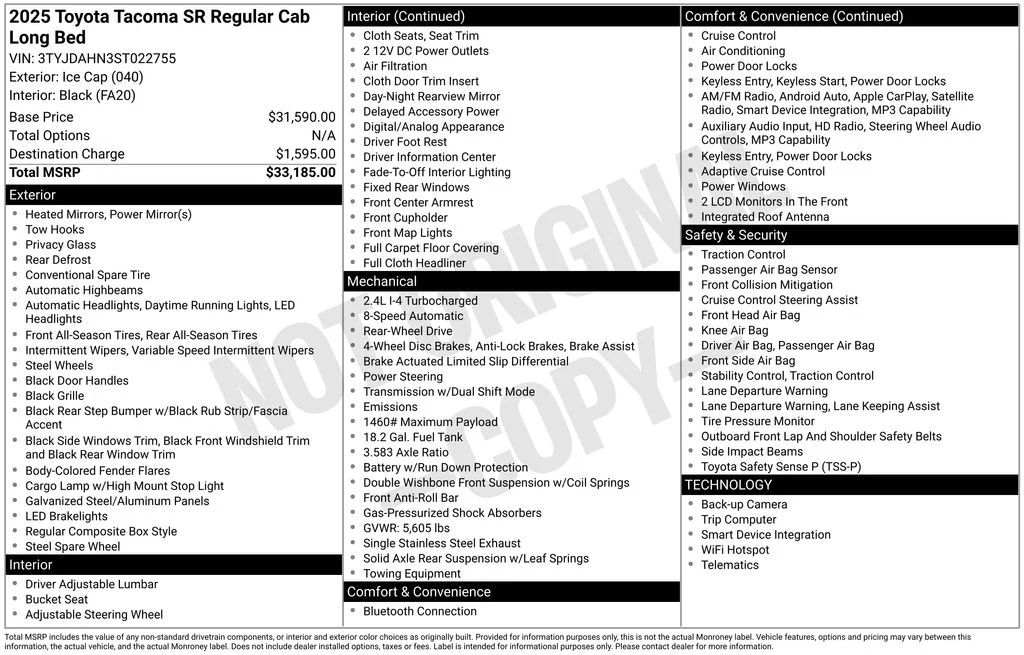 Used 2025 White Toyota SR image 16