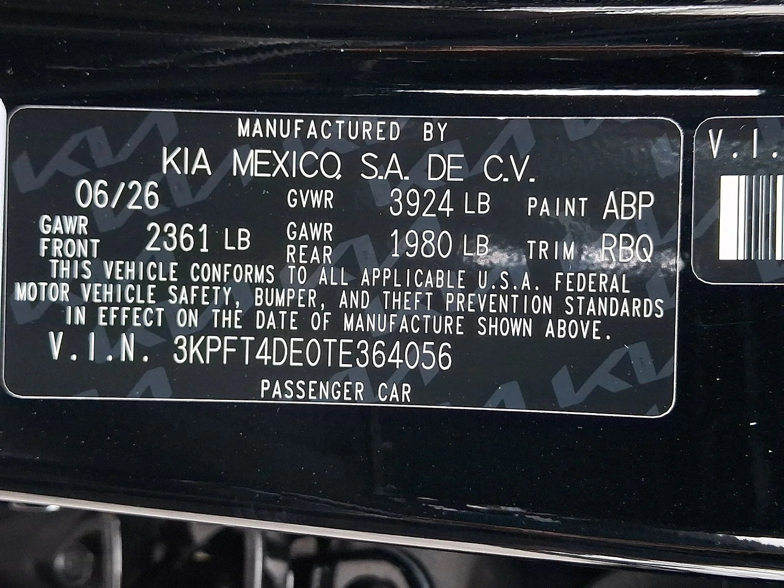 New 2026 Black Kia LXS image 21