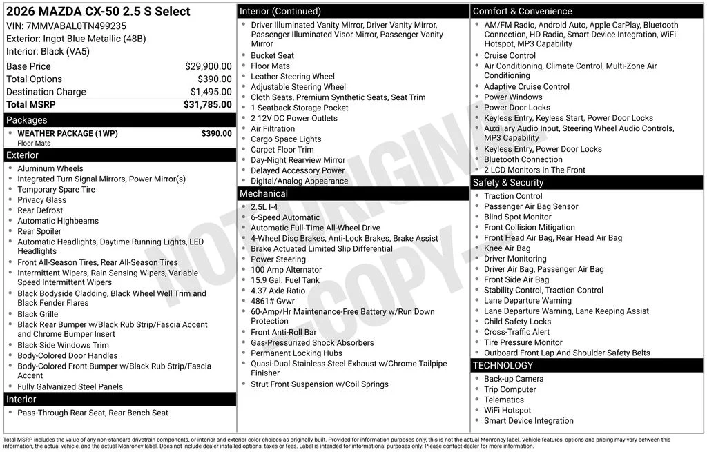 New 2026 Blue Mazda 2.5 S Select image 3