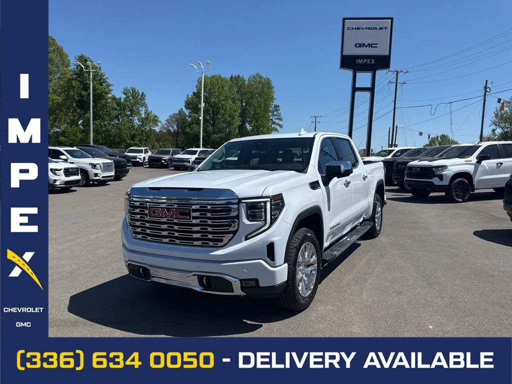Glacier White Tricoat 2026 GMC Sierra 1500 Denali Crew Cab 4WD Pickup Truck Four-Wheel Drive