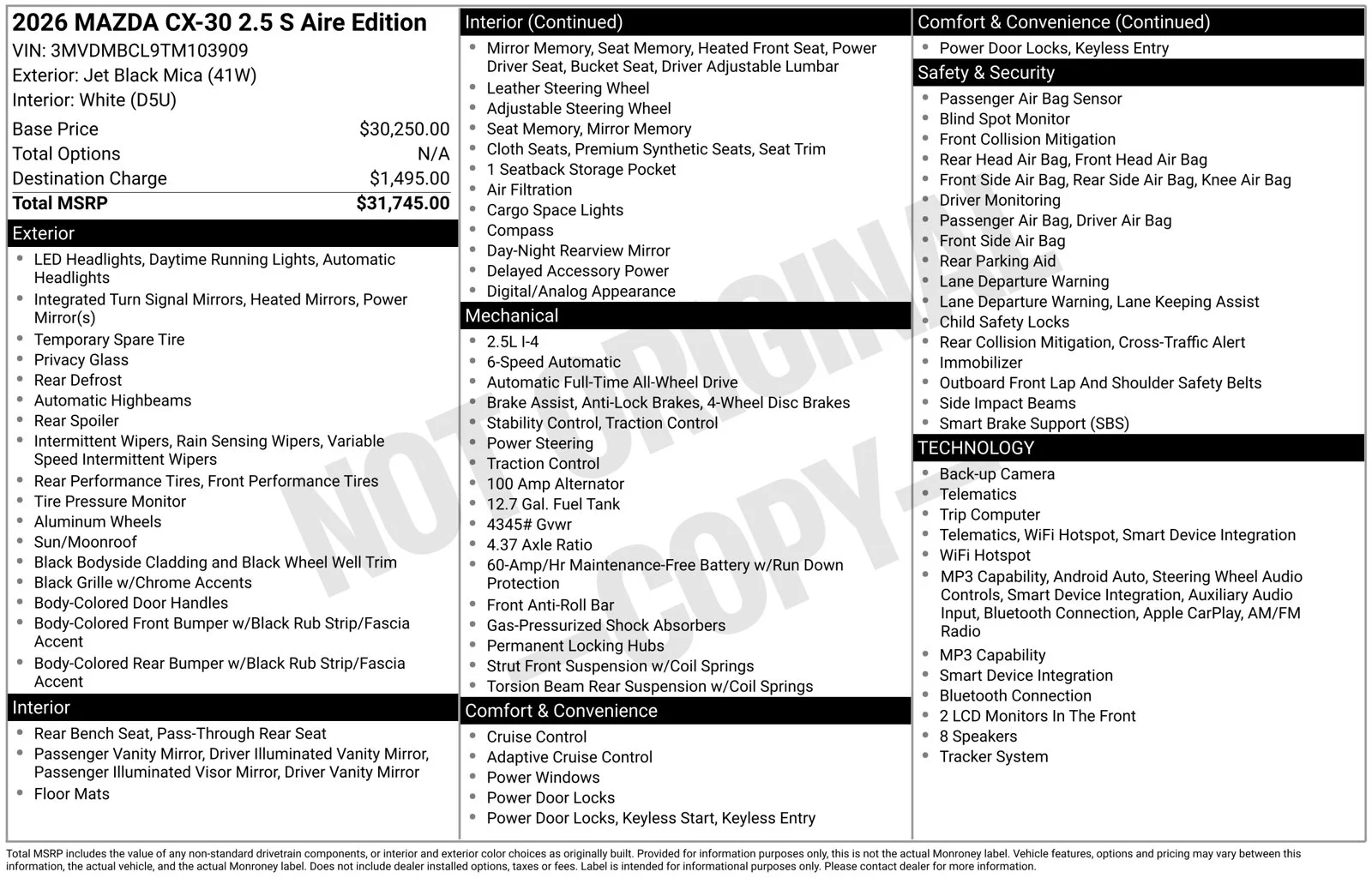 Certified Used 2026 Jet Black Mica Mazda 2.5 S Aire Edition image 27