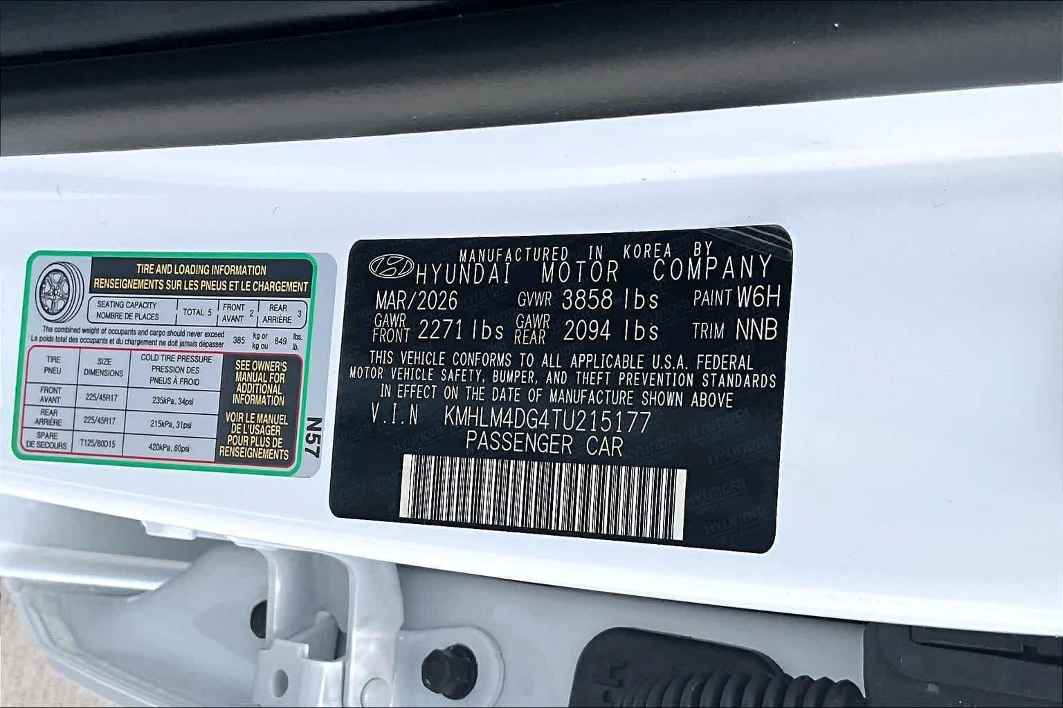 Used 2026 Serenity White Hyundai SEL Sport image 32