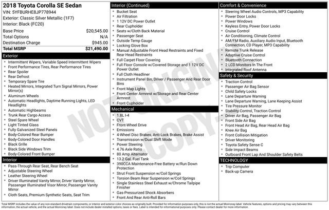Used 2018 Silver Toyota SE image 3