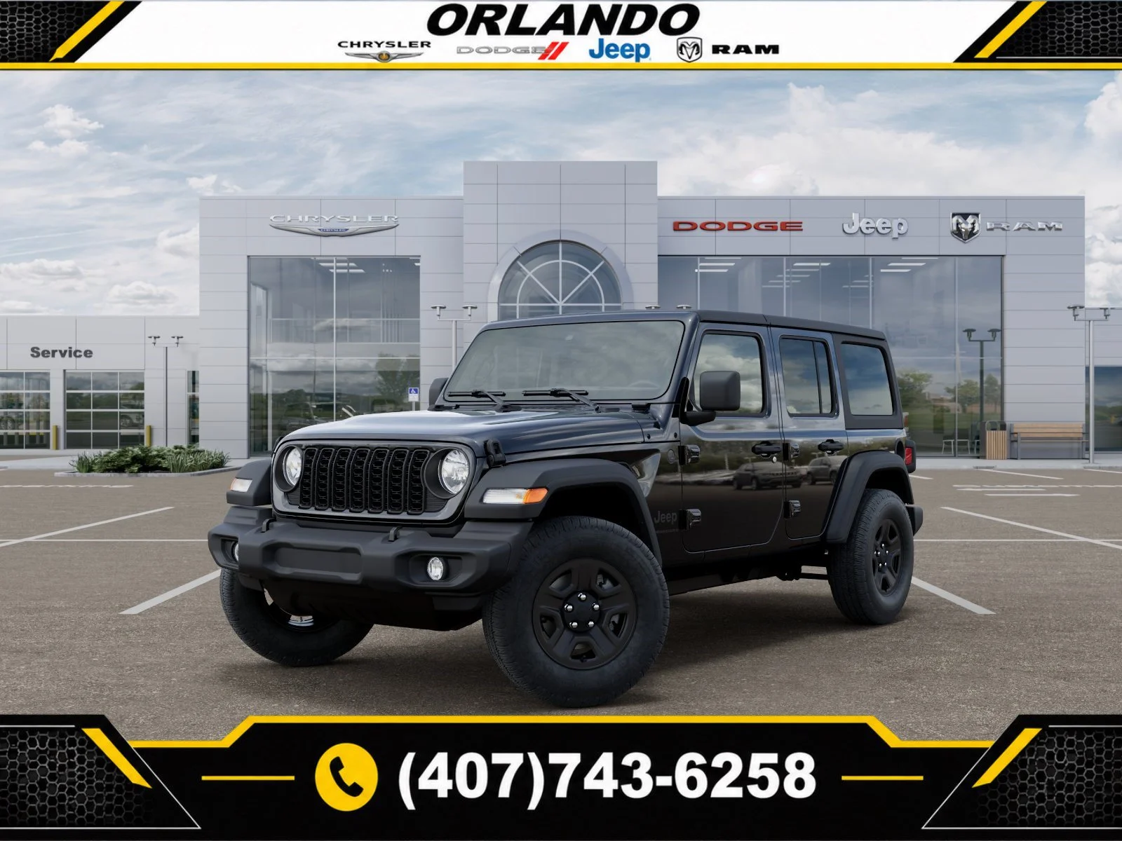 New 2026 Black Clearcoat Jeep Sport image 1