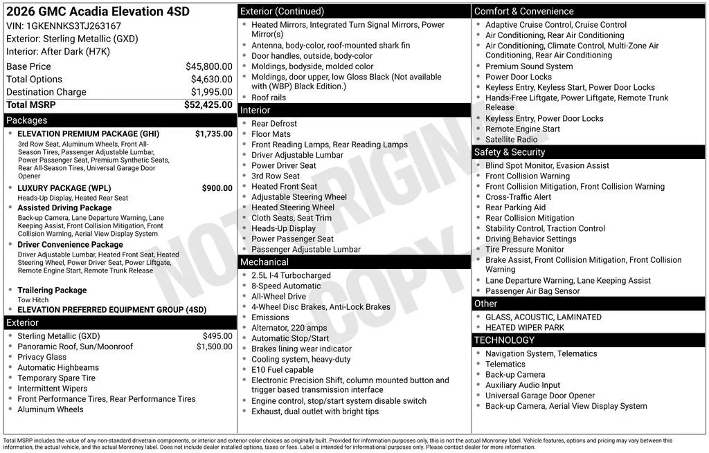 2026 GMC Acadia Elevation - Photo 47