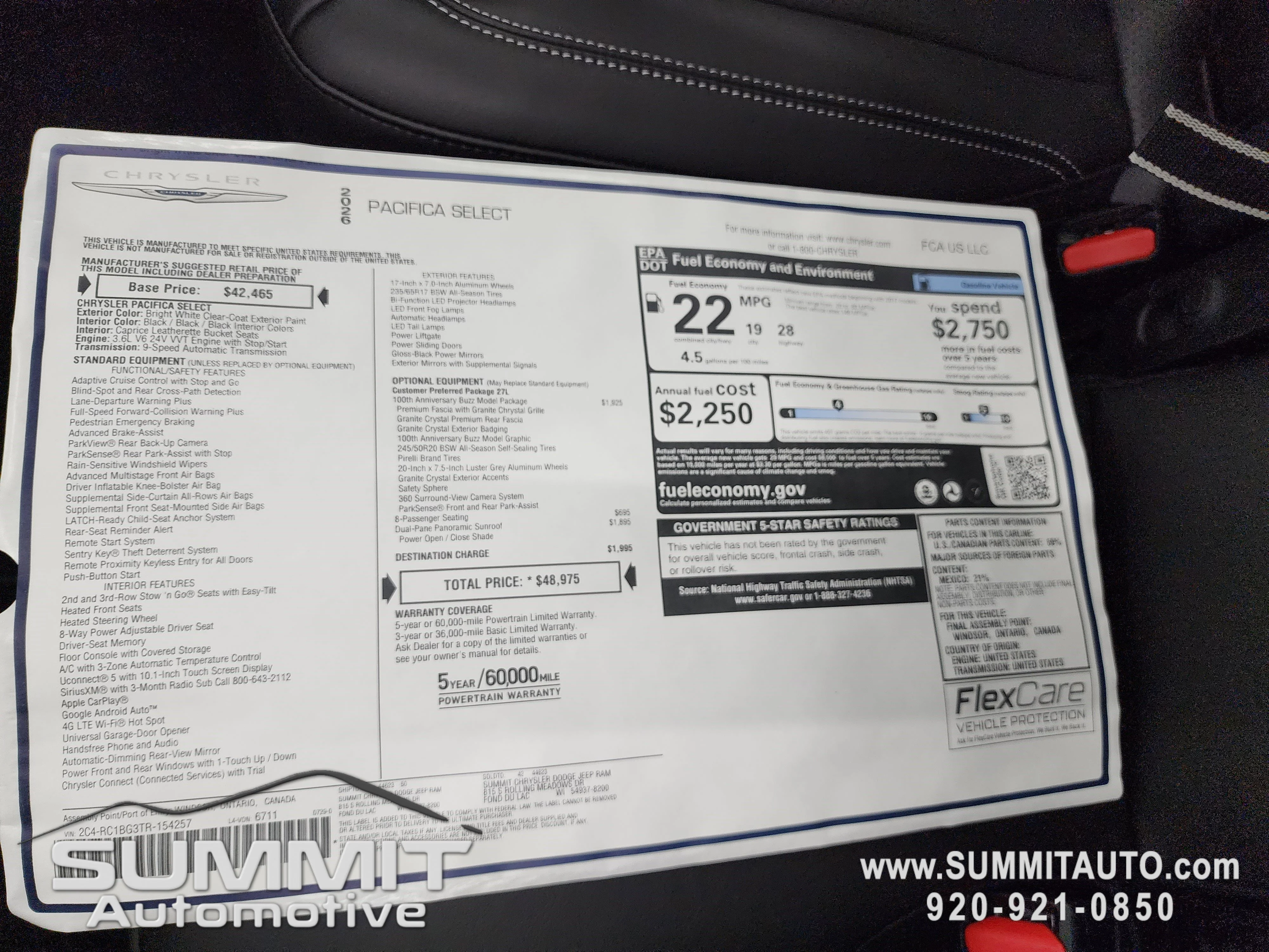 New 2026 Bright White Clear-Coat Exterior Paint Chrysler Select image 40