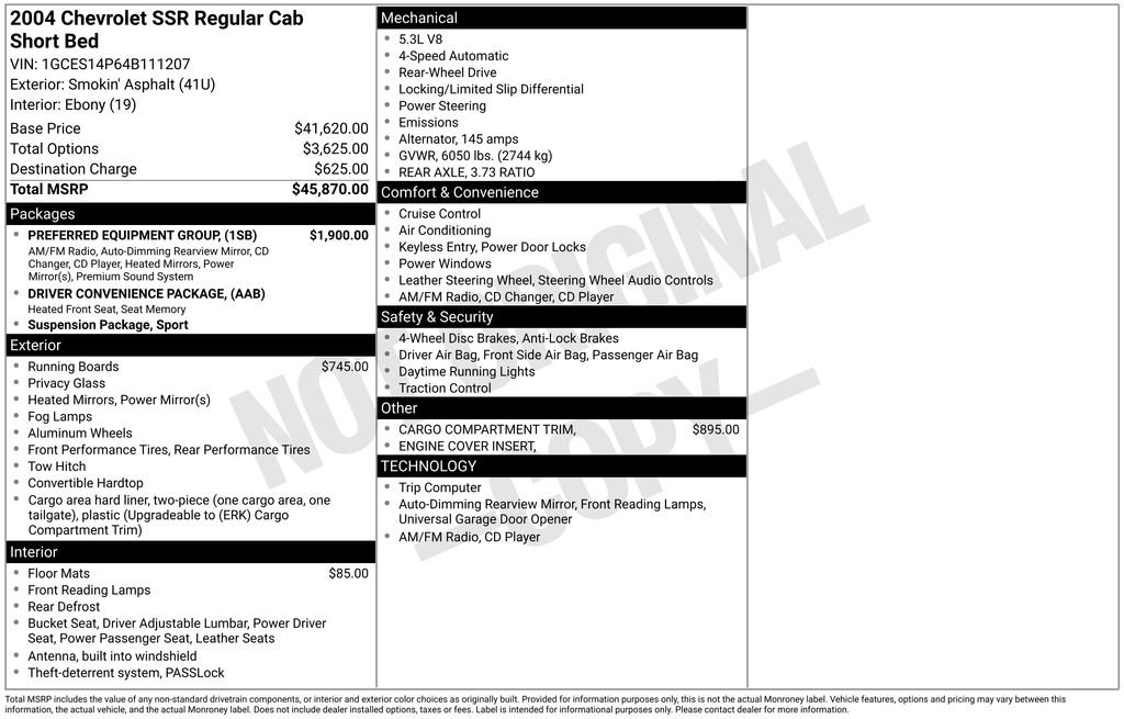 Used 2004 Black Chevrolet Base image 1