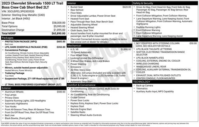 Certified Used 2023 Sterling Gray Metallic Chevrolet LT Trail Boss image 37