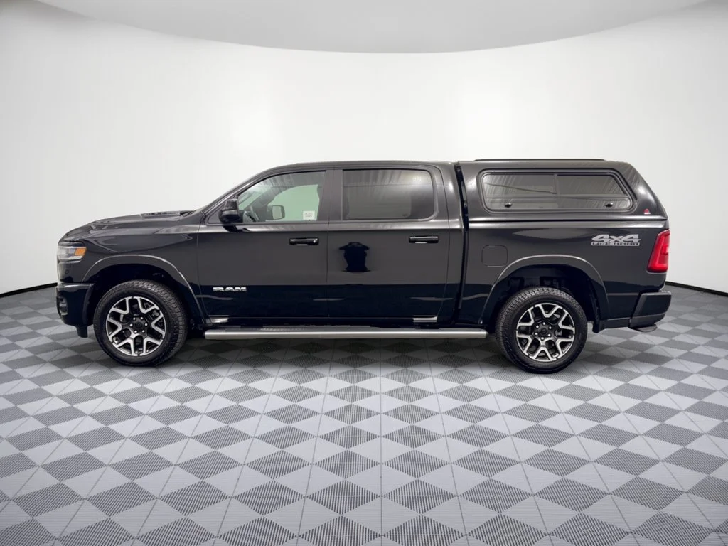 Used 2025 Diamond Black Crystal Pearlcoat Ram Laramie Crew Cab 4x4 57 Box image 2