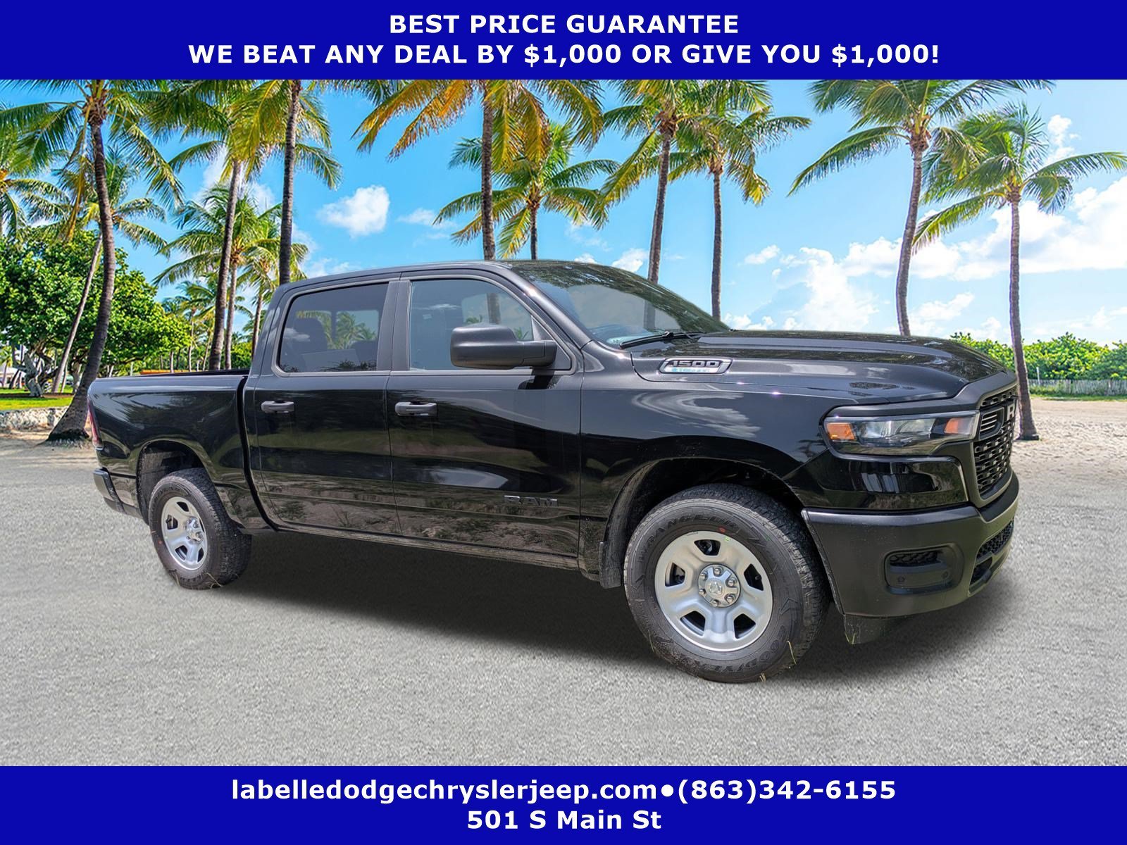 New 2026 Diamond Black Crystal Pearl-Coat Exterior Paint RAM Tradesman image 1