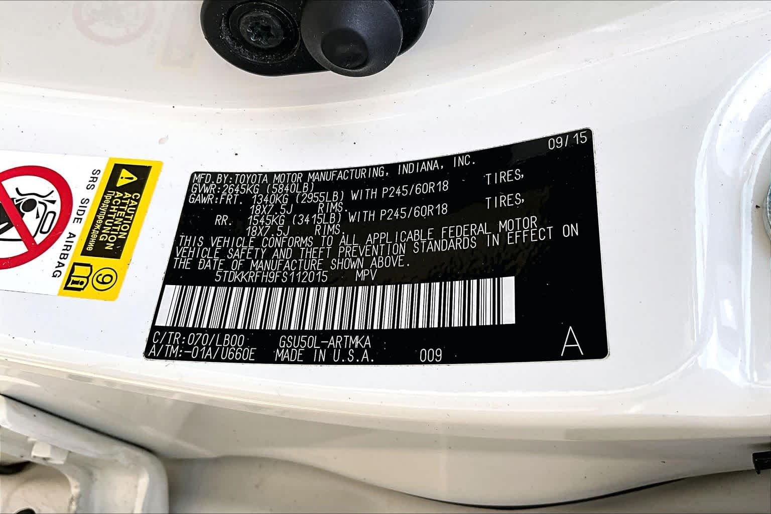 Used 2015 Blizzard Pearl Toyota XLE image 36