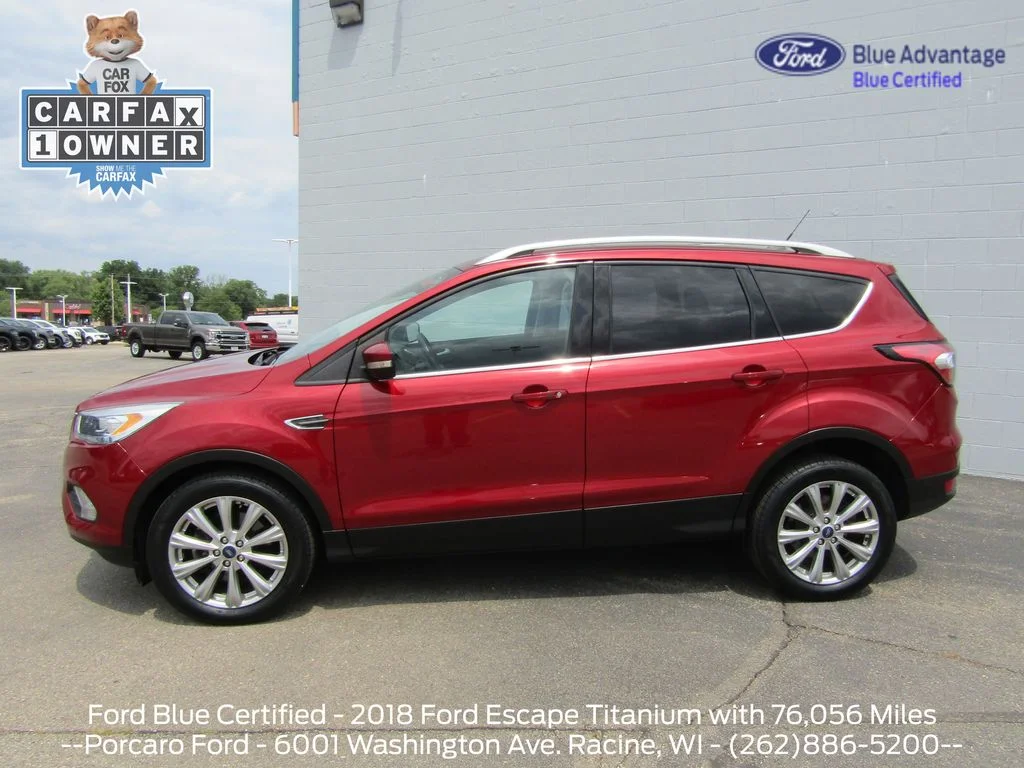 Certified 2018 Ford Escape Titanium with VIN 1FMCU9J93JUD26898 for sale in Racine, WI
