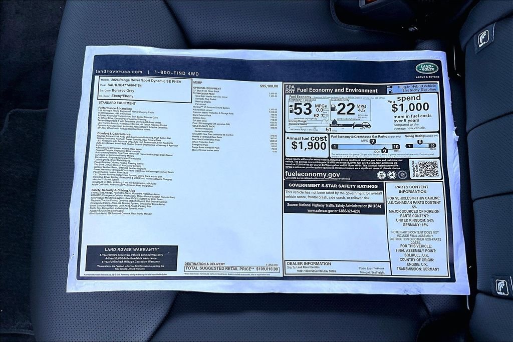 New 2026 BORASCO GREY Land Rover Dynamic SE image 14