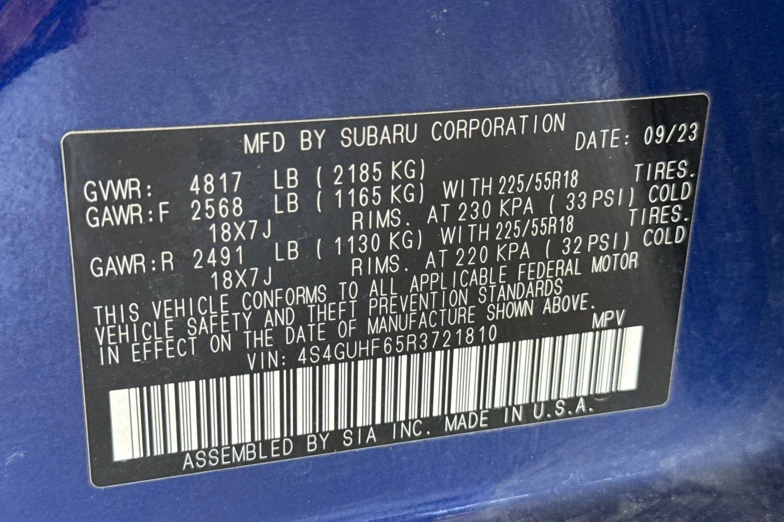 Certified Used 2024 Blue Subaru Sport image 27