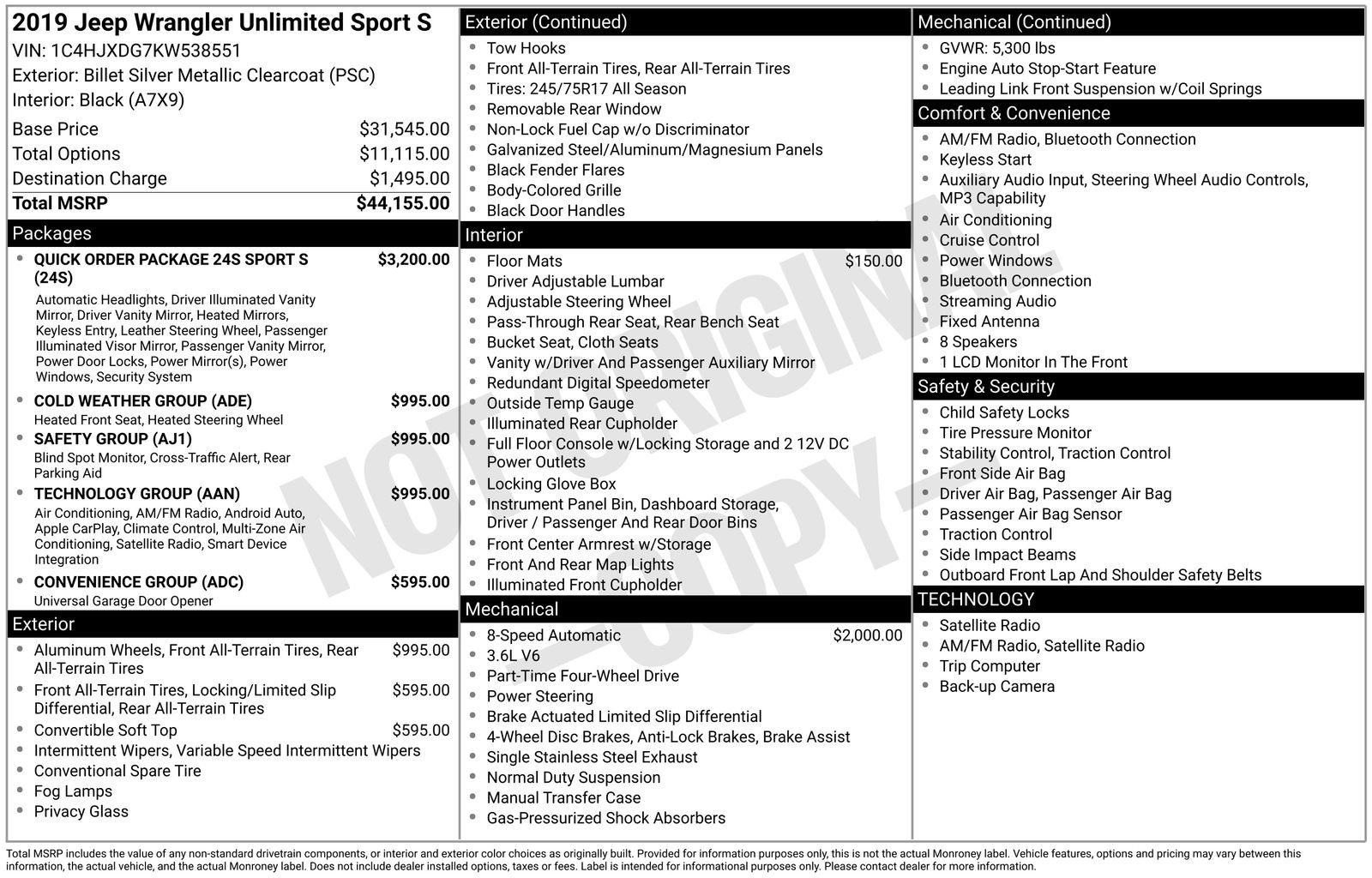 Used 2019 Silver Jeep Unlimited Sport S image 36