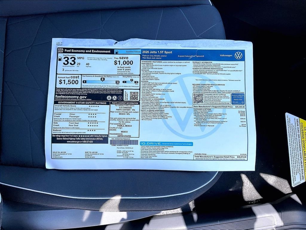 New 2026 Platinum Gray Metallic Volkswagen 1.5T Sport image 17