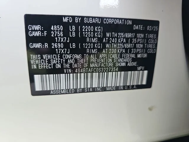 Used 2025 White Subaru Premium image 35