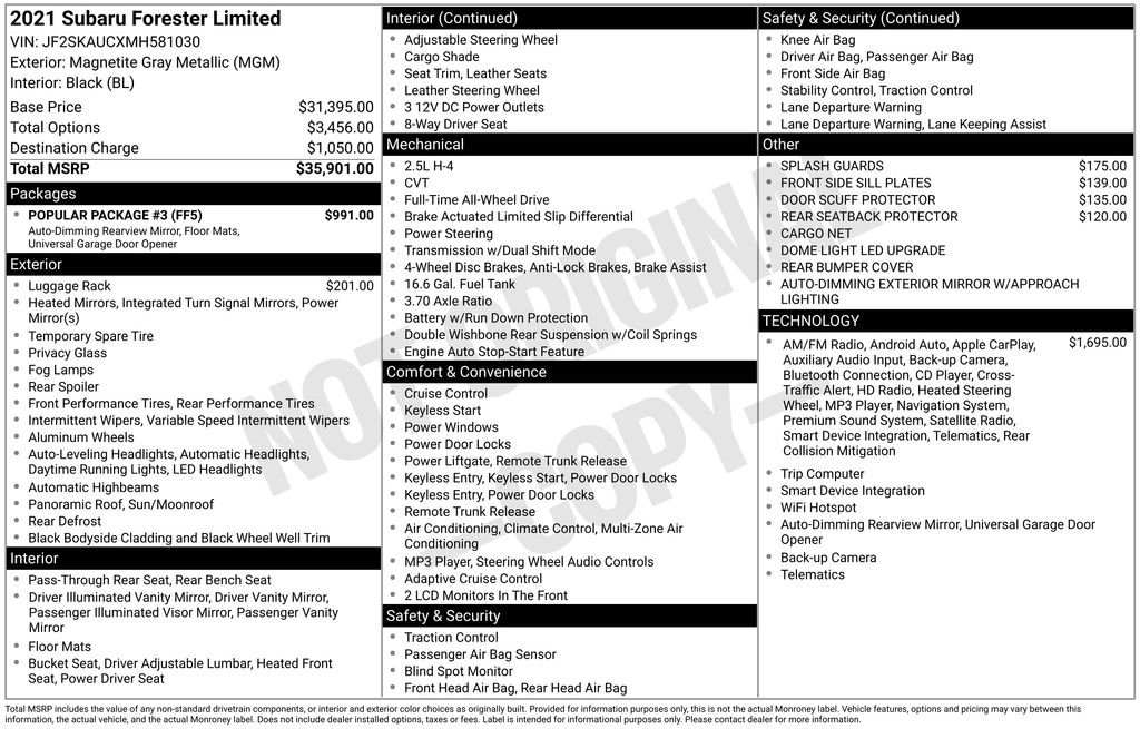 2021 Subaru Forester Limited - Photo 44