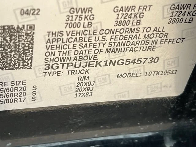 Used 2022 ONYX BLACK GMC Elevation image 14